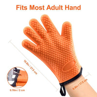 Thumbnail for Silicone Smoker Oven Gloves with Waterproof & Hangable Design