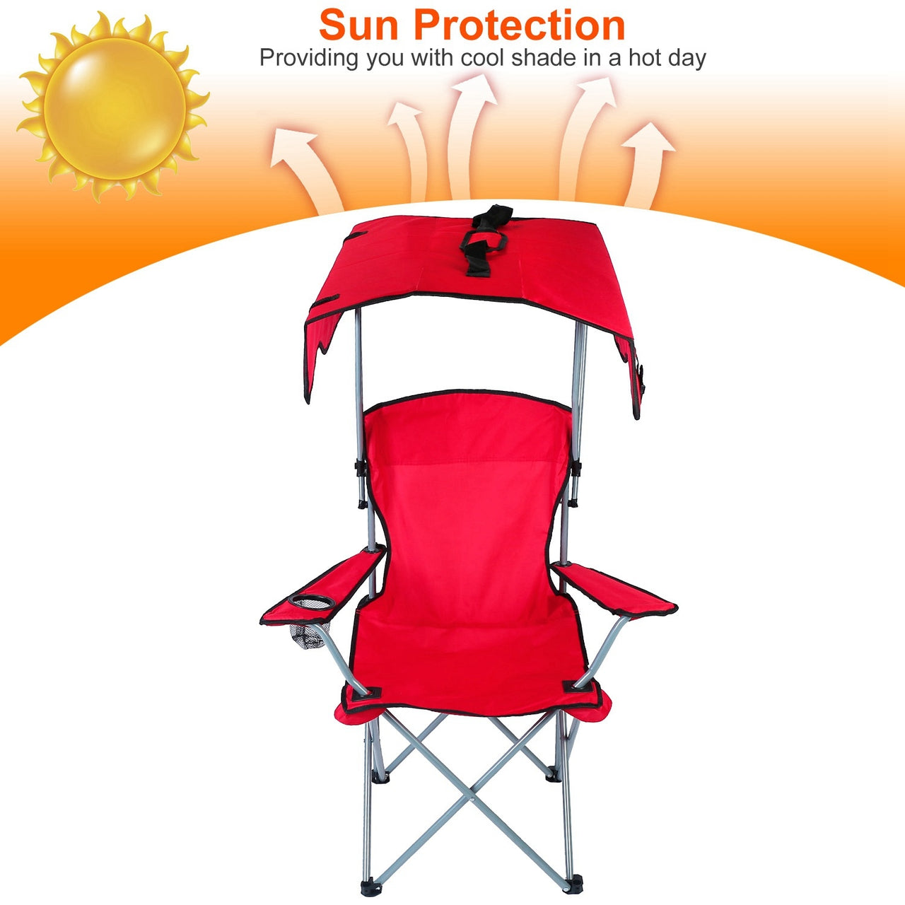 Foldable Beach Canopy Chair, 330LBS Load