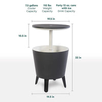 Thumbnail for 7.5 Gallon Modern Cool Bar Outdoor Patio Furniture With Wine Cooler