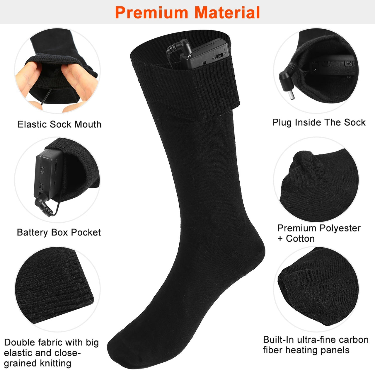 Unisex Electric Heated Socks- Battery Heated