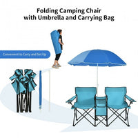 Thumbnail for Portable Folding Picnic Double Chair With Umbrella