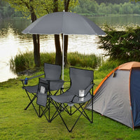 Thumbnail for Portable Folding Picnic Double Chair With Umbrella