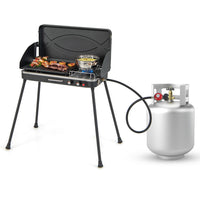 Thumbnail for 2-in-1 Gas Camping Grill and Stove with Detachable Legs