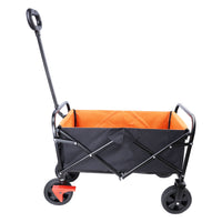 Thumbnail for Mini Folding Wagon Garden Shopping Beach Cart (brake+orange+black)