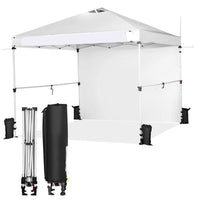 Thumbnail for 10 x 10 Feet Foldable Commercial Pop-up Canopy with Roller Bag and Banner Strip