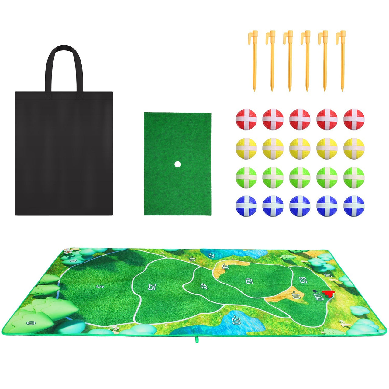 Golf Game Chipping Mat, 20Pcs, Sticky Golf Balls