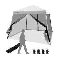 Thumbnail for 10 x 10 Feet Pop Up Canopy with Mesh Sidewalls and Roller Bag