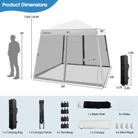 Thumbnail for 10 x 10 Feet Pop Up Canopy with Mesh Sidewalls and Roller Bag