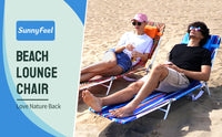 Thumbnail for Beach Lounge Chair, 180-degree & Lay Flat, Portable With Padded Comfy Pillow