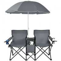 Thumbnail for Portable Folding Picnic Double Chair With Umbrella