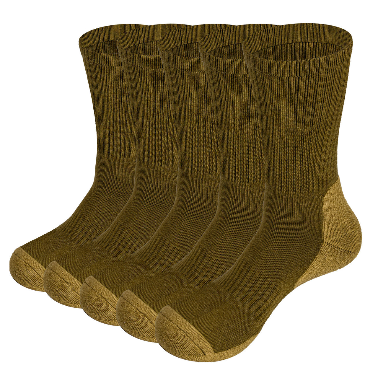 Moisture Wicking Mid Calf Thermal Socks( 5 Pairs/Pack)