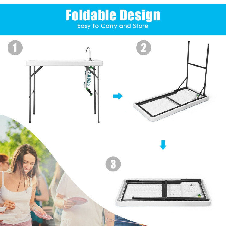 Folding Cleaning Sink Faucet with Sprayer