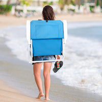 Thumbnail for Blue Oxford Cloth White Iron Frame Beach Chair