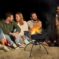 Thumbnail for 3-in-1 Camping Campfire Grill with Stainless Steel Grills Carrying Bag & Gloves