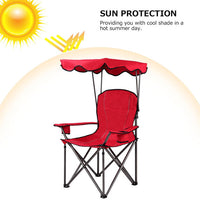 Thumbnail for Folding Beach Canopy Chair with Cup Holders