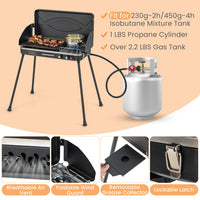 Thumbnail for 2-in-1 Gas Camping Grill and Stove with Detachable Legs