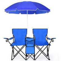 Thumbnail for Portable Folding Picnic Double Chair With Umbrella