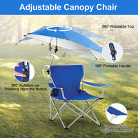 Thumbnail for Foldable Outdoor Chair with Detachable Umbrella  Adjustable Canopy