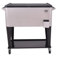 Thumbnail for 80 Quart Patio Rolling Stainless Steel Ice Beverage Cooler