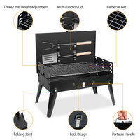 Thumbnail for Portable Foldable Suitcase Charcoal Grill 16.7x10x17.7in