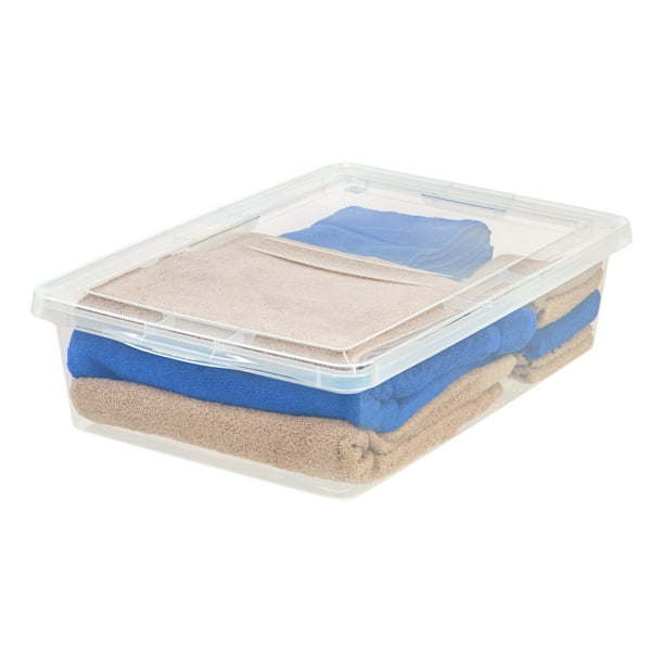 28 Quart Large Bed Plastic Storage Box, Clear, Set of 4