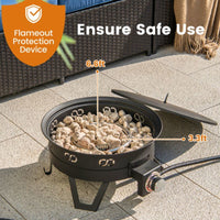 Thumbnail for Portable Gas Fire Pit with Removable Grill