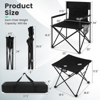 Thumbnail for Folding Camping Chairs and Table Set with Carrying Bag