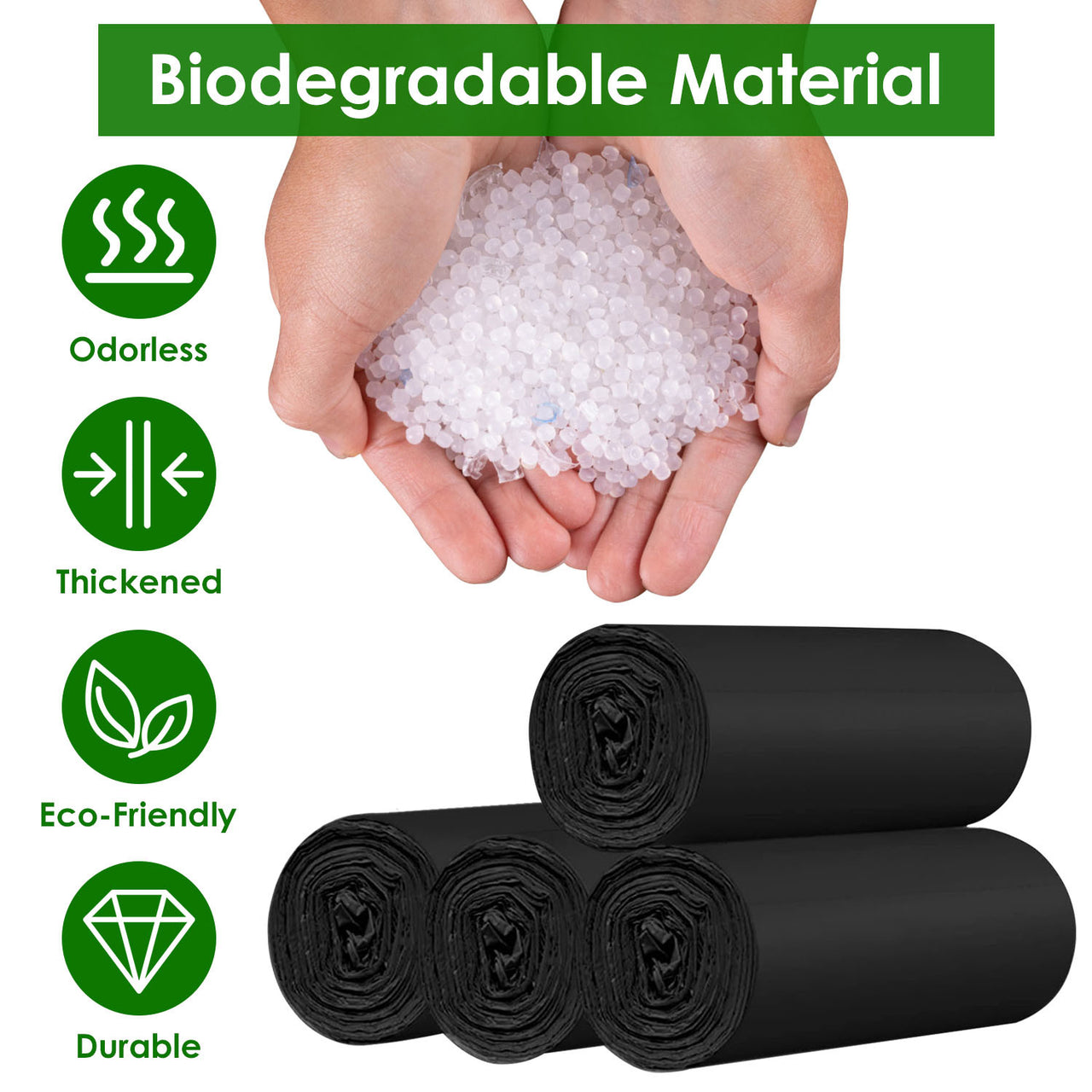 Portable travel potty accessories 5.3 Gallons Unscented Disposable Trash Bags-Leak Resistant