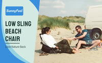 Thumbnail for Low Folding Camping/Beach Chair, Mesh Back Lounger