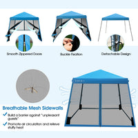 Thumbnail for 10 x 10 Feet Pop Up Canopy with Mesh Sidewalls and Roller Bag