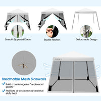 Thumbnail for 10 x 10 Feet Pop Up Canopy with Mesh Sidewalls and Roller Bag