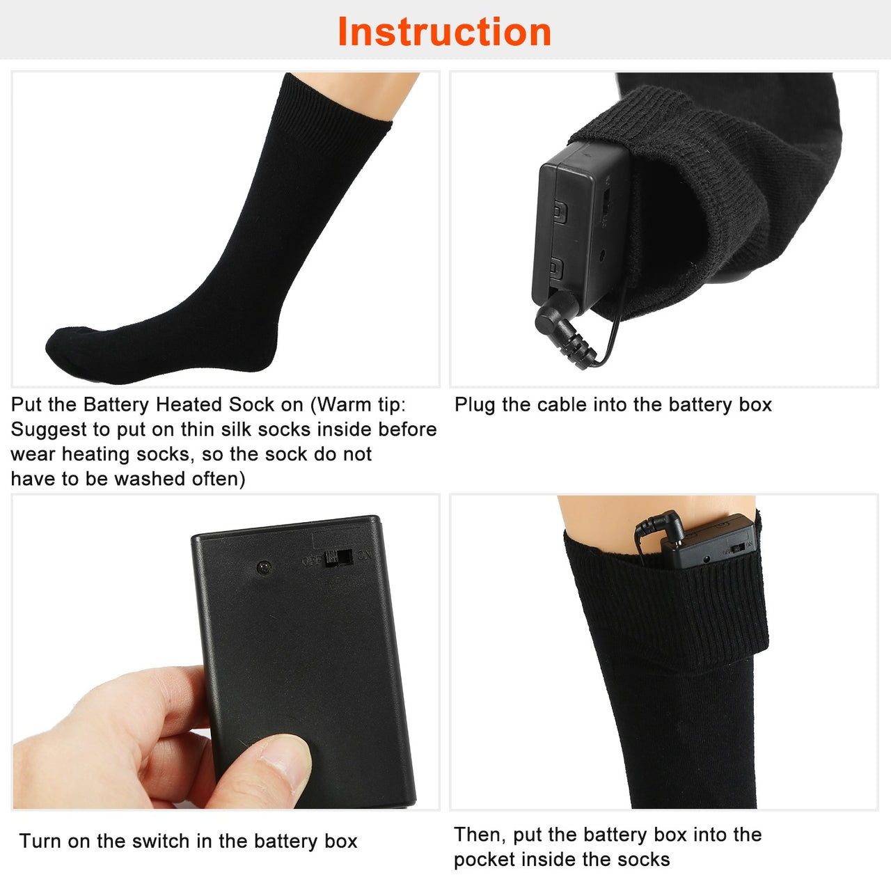 Unisex Electric Heated Socks- Battery Heated