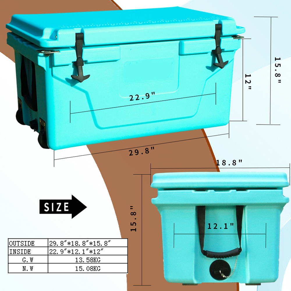 Blue 65 QT Popular Camping Cooler