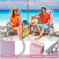 Thumbnail for 2 Pieces Folding Backpack Beach Chair with Pillow