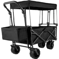 Thumbnail for VEVOR Extra Large Collapsible Utility Cart with Removable Canopy-Black