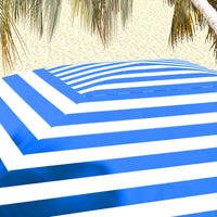 Thumbnail for Outsunny 5.9' x 5.9' Ruffled Portable Beach Cabana with Walls, Vents, Sandbags, Carry Bag, Blue & White Stripe