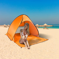 Thumbnail for Pop Up Beach Tent Sun Shade Shelter Anti-UV Automatic Waterproof Tent Canopy for 2/3 Man w/ Net Window Storage Bag