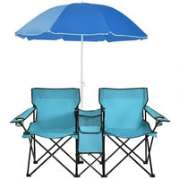 Thumbnail for Portable Folding Picnic Double Chair With Umbrella