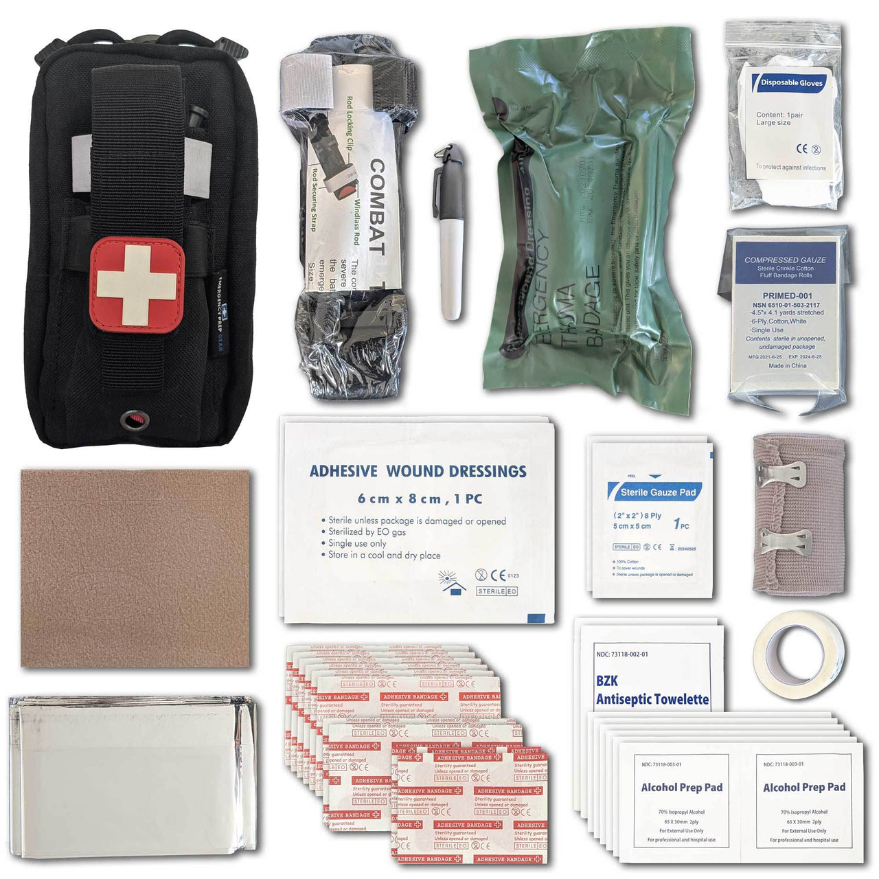 Field First Aid Kit (IFAK) | 44 Piece | Compact Personal First Aid Kit |