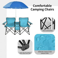 Thumbnail for Portable Folding Picnic Double Chair With Umbrella