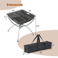 Thumbnail for 3-in-1 Camping Campfire Grill with Stainless Steel Grills Carrying Bag & Gloves