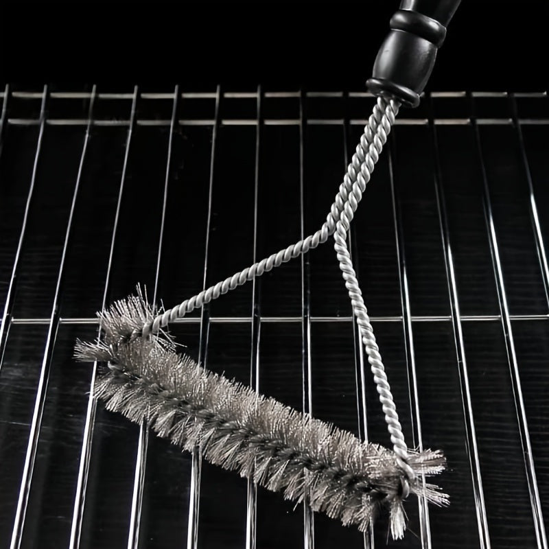 Grill Cleaning Brush; Long-handled Y-shaped Curling Brush