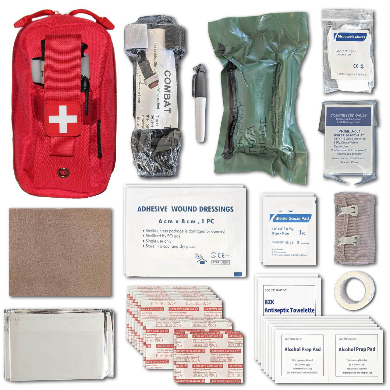 Field First Aid Kit (IFAK) | 44 Piece | Compact Personal First Aid Kit |