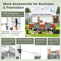 Thumbnail for 10 x 10 Feet Foldable Commercial Pop-up Canopy with Roller Bag and Banner Strip