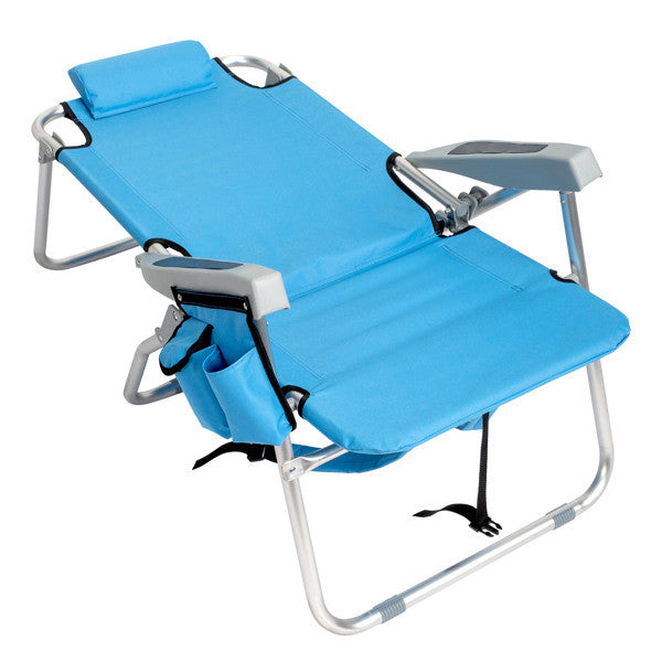 Backpack Heightened Oxford Cloth Silver White Aluminum Tube Bearing 100kg Beach Chair Blue