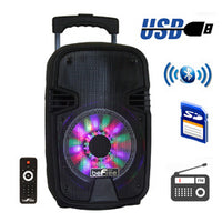 Thumbnail for beFree Sound 8 Inch 400 Watts Bluetooth Portable Party Speaker with USB, SD Input and Reactive Lights