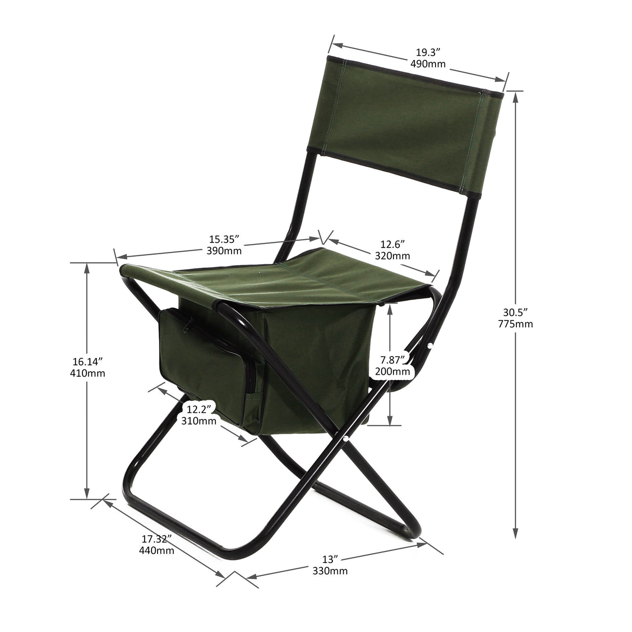 4-piece Folding Outdoor Chair with Storage Bag