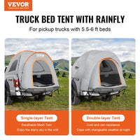 Thumbnail for VEVOR Truck Bed Tent, 5.5'-6' Pickup Truck Tent with Rain Layer and Carry Bag