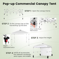 Thumbnail for 10 x 10 Feet Foldable Commercial Pop-up Canopy with Roller Bag and Banner Strip