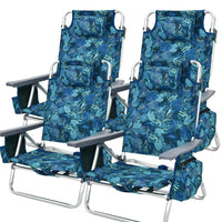 Thumbnail for 4-Pack, 5-Position Backpack Reclining Beach Chairs with Pillow